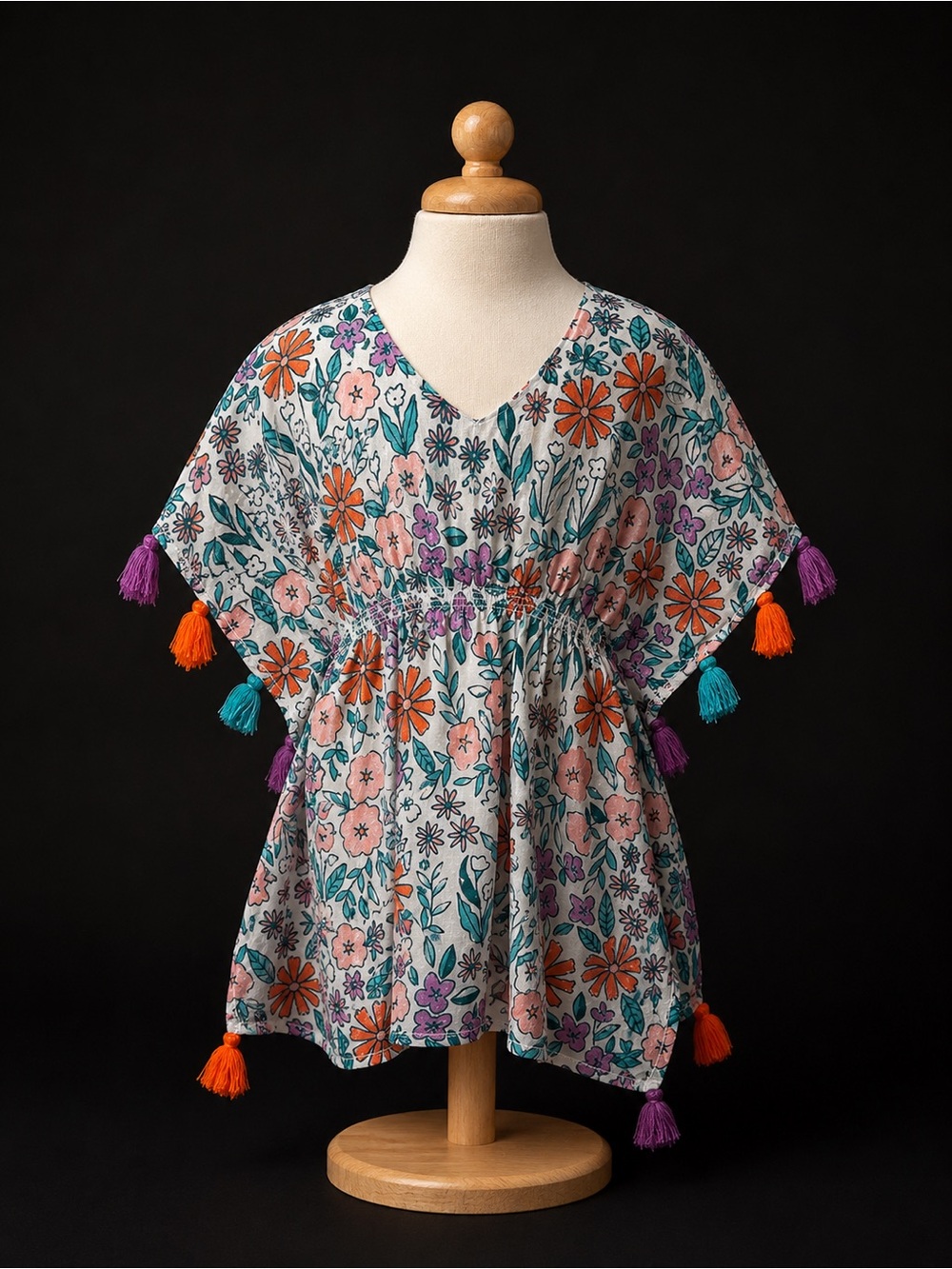 Cat & Jack Floral Beach Cover-up in Teal, Coral, Pink and White
